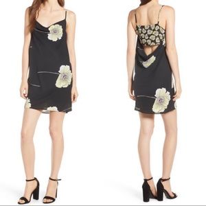 1. STATE Cowl Neck Floral Slipdress BLACK SMALL